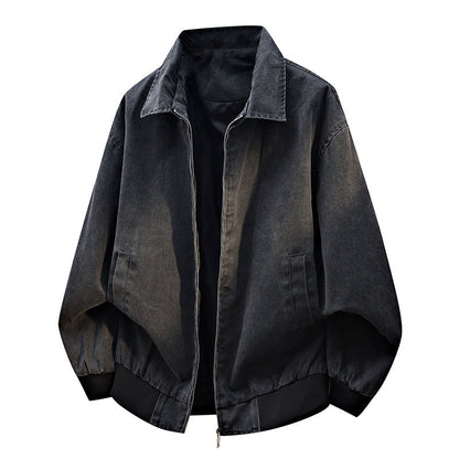 Unisex Jacke mit Kragen Reißverschluss und Rippbündchen