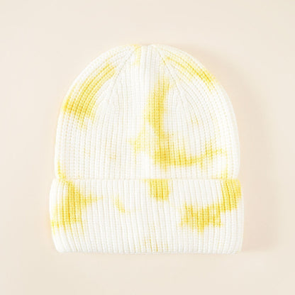Unisex Beanie Mütze im Rippstrick mit Batik-Muster
