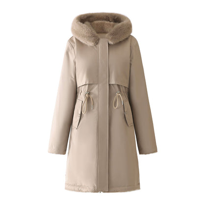 Damen Winterparka mit Kapuze und weichem Futter
