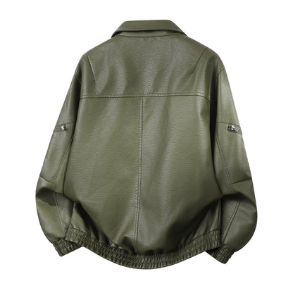 Unisex Bomberjacke mit Kragen und Reißverschluss aus weichem Material