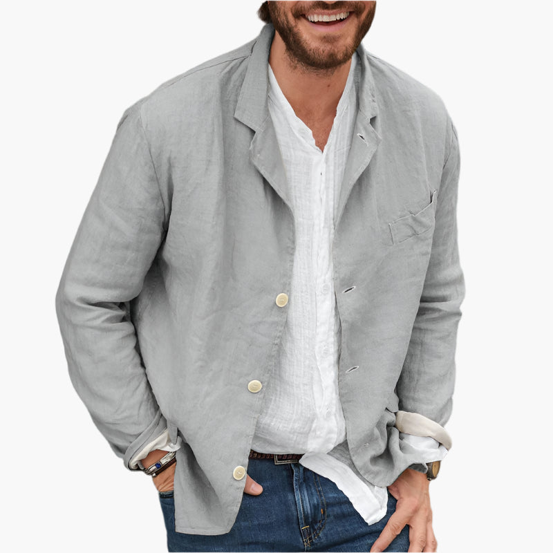 Herren Sakko Veganes Leinen Casual Blazer – Moderner Freizeit-Look für Alltag & Events