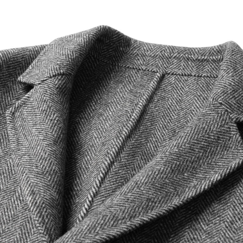 Herren Blazer Sakko aus weichem Material, einreihig, mit Reverskragen und Taschen