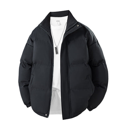 Unisex Winter Steppjacke Schwarz mit Stehkragen