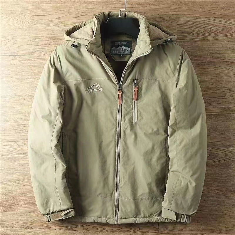 Unisex Outdoor Softshell Jacke mit Kapuze und Reißverschlüssen, Winddicht