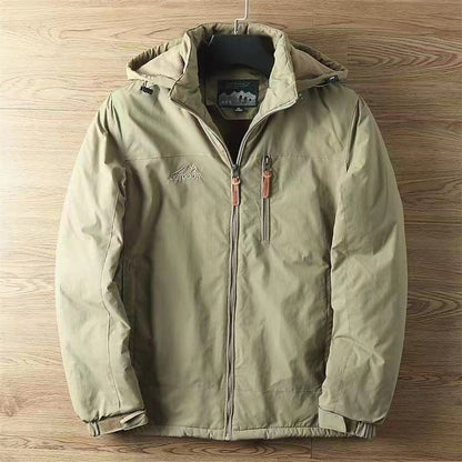 Unisex Outdoor Softshell Jacke mit Kapuze und Reißverschlüssen, Winddicht