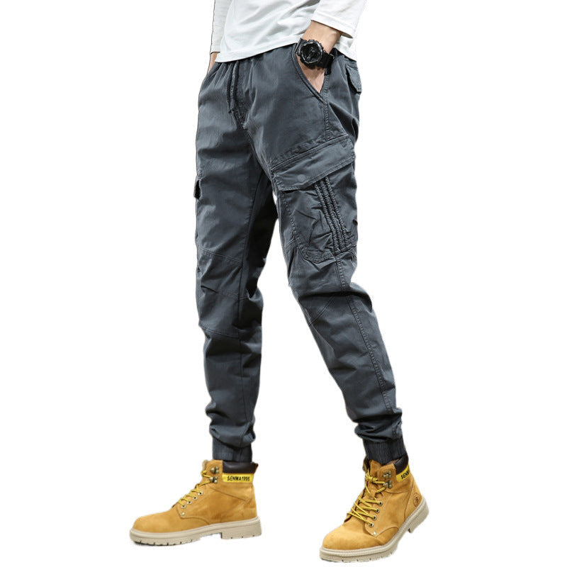 Herren Cargo Hose Jogger mit Tunnelzug Bund und Bündchen am Bein