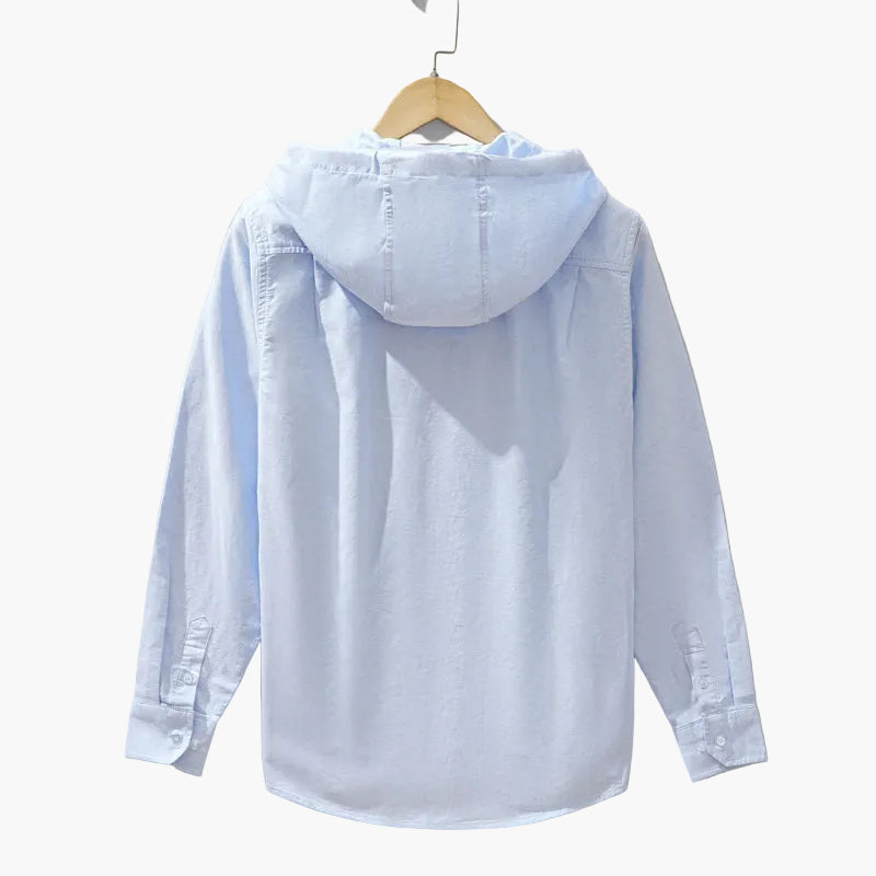 Herren Freizeit Kapuzenhemd – Leichtes Langarm Overshirt für Alltag & Reisen