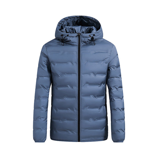 Gesteppte Daunenjacke Herren Leicht Kapuzenjacke Gepolstert Steppmantel
