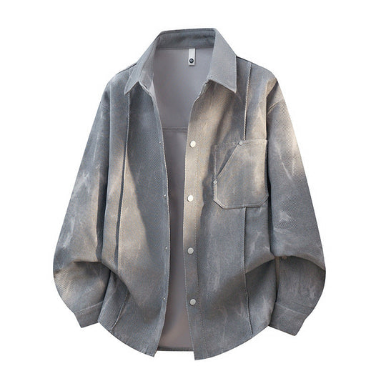 Unisex Hemd mit Brusttasche, Langarm und Button-Down-Verschluss