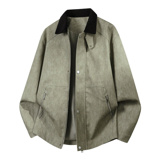 Unisex Jacke mit Reißverschluss, Kragen und Seitentaschen