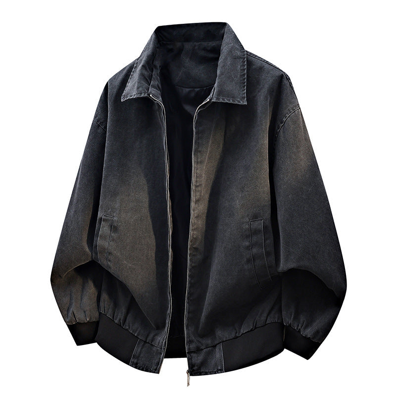 Unisex Jacke mit Kragen Reißverschluss und Rippbündchen