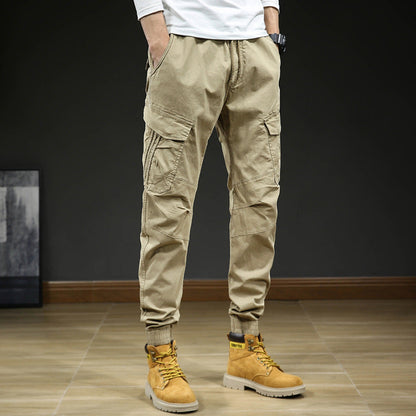 Herren Cargo Hose Jogger mit Tunnelzug Bund und Bündchen am Bein