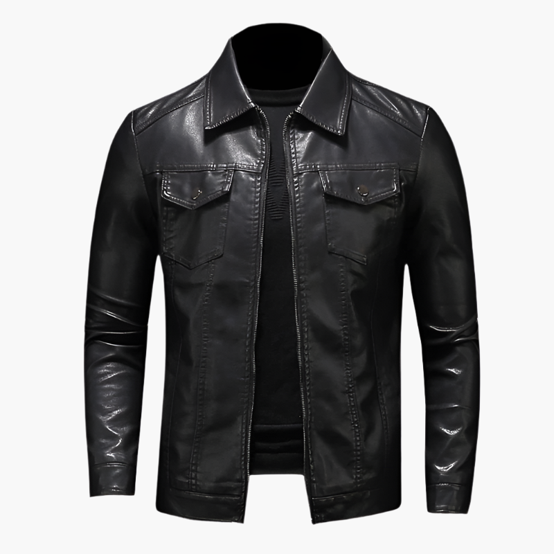 Herren Veganem Lederjacke im klassischen Design für stilvollen Alltag und besondere Anlässe