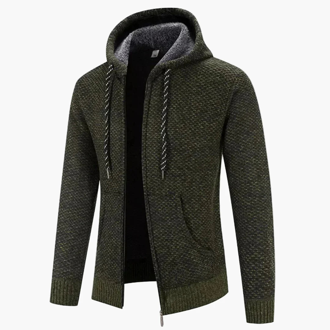 Herren Strickjacke mit Kapuze – Bequemer Freizeit Hoodie für Herbst & Winter