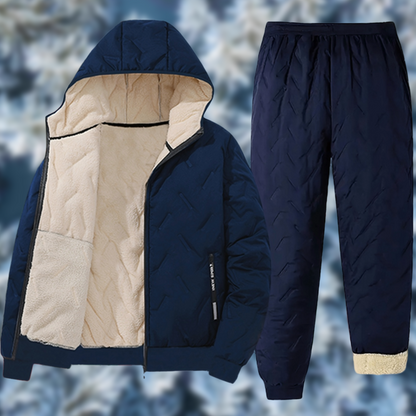 Stepp-Trainingsanzug für Herren, Winter Outdoor Set, Kapuzenjacke & Hose, gefüttert