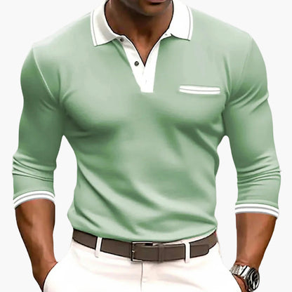 Herren Polo Langarmshirt Modern Business & Freizeit Eleganz