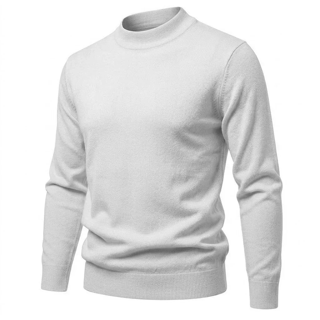Herren Mock-Neck Pullover Langarm Basic