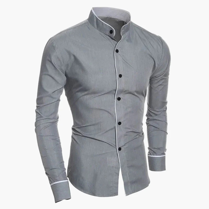Herren Elegantes Slim Fit Hemd mit Stehkragen – Modernes Business- und Freizeitshirt