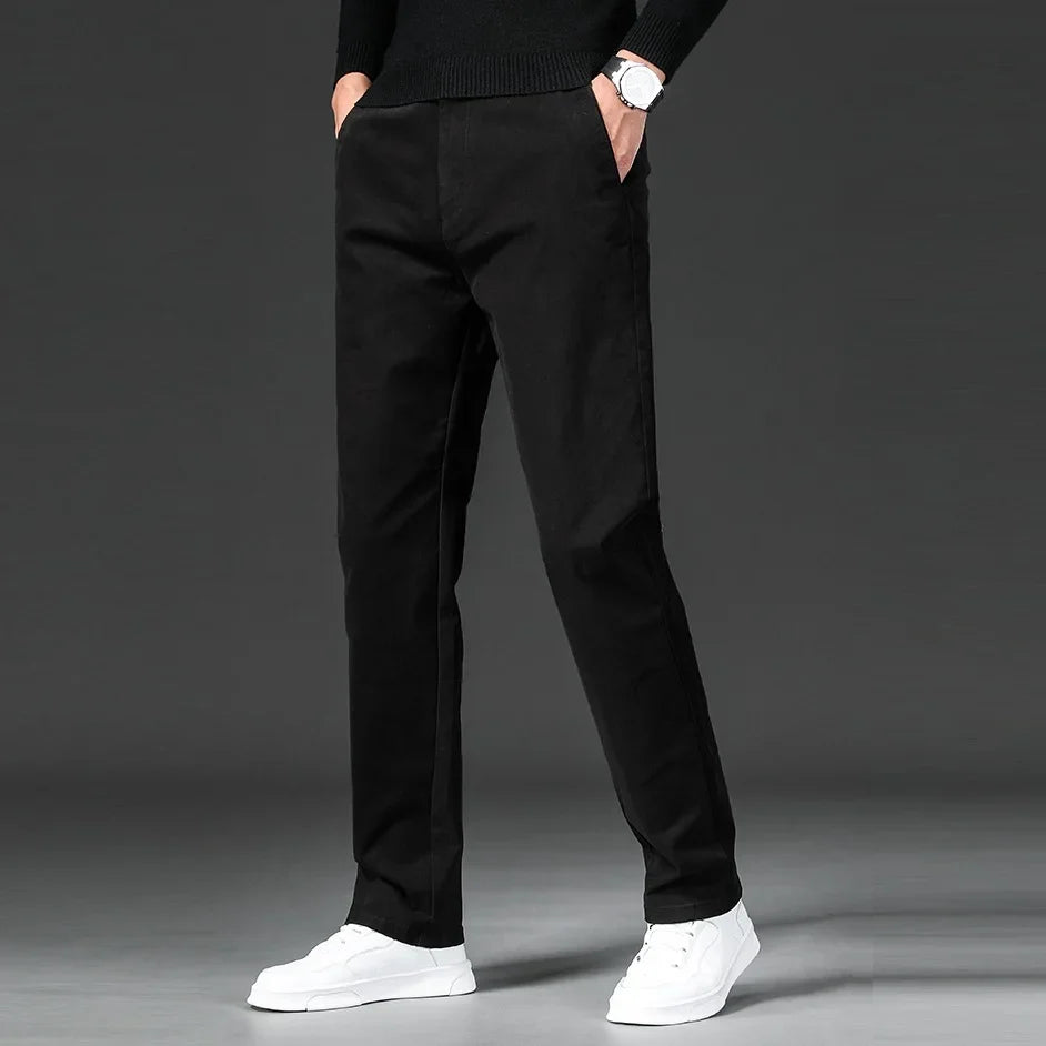 Herren Chino Hose Beige Freizeithose Khaki Straight Fit