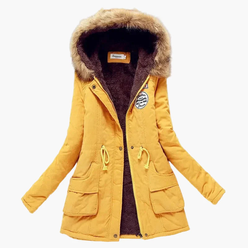 Damen Winterparka mit Kunstfellkapuze – Modischer Koreanischer Stil, Warm & Gefüttert, Alltag & Outdoor