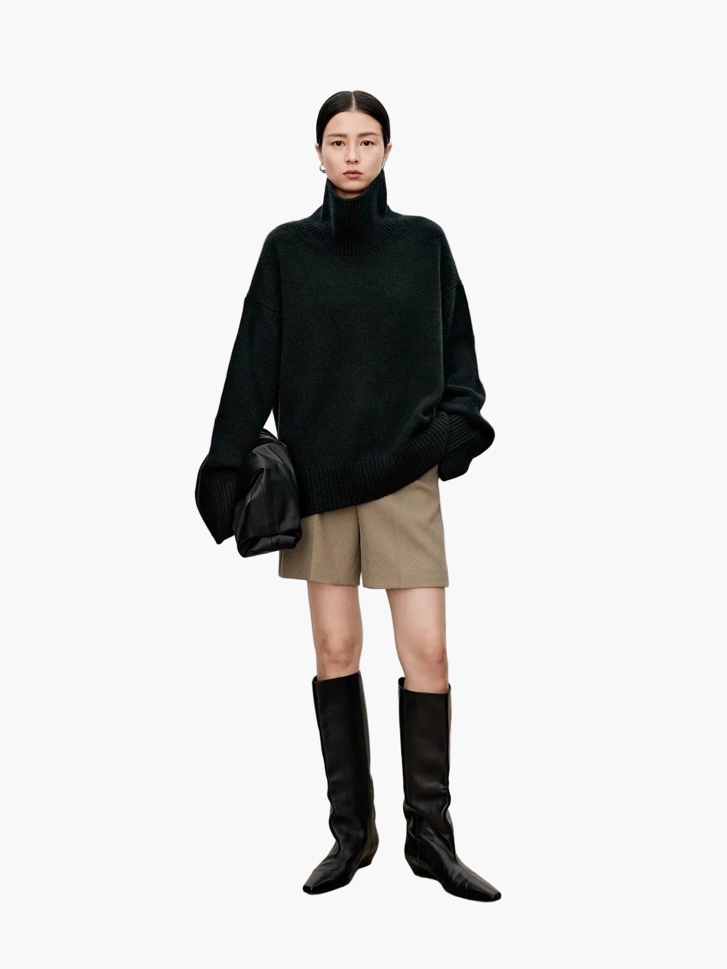 Damen Oversize Rollkragenpullover – Stilvoller Strick für Alltag und Büro