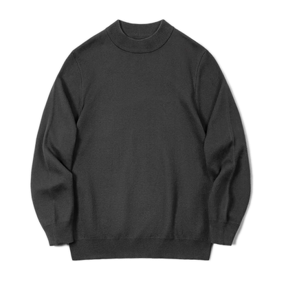 Herren Mock-Neck Pullover Uni-Farben Strickpullover Basic