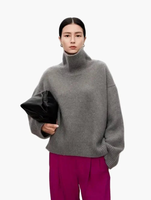 Damen Oversize Rollkragenpullover – Stilvoller Strick für Alltag und Büro