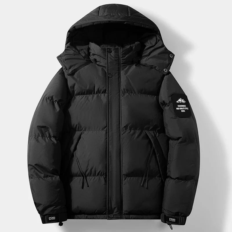 Unisex Steppjacke mit Kapuze und Reißverschluss, gesteppte Winterjacke