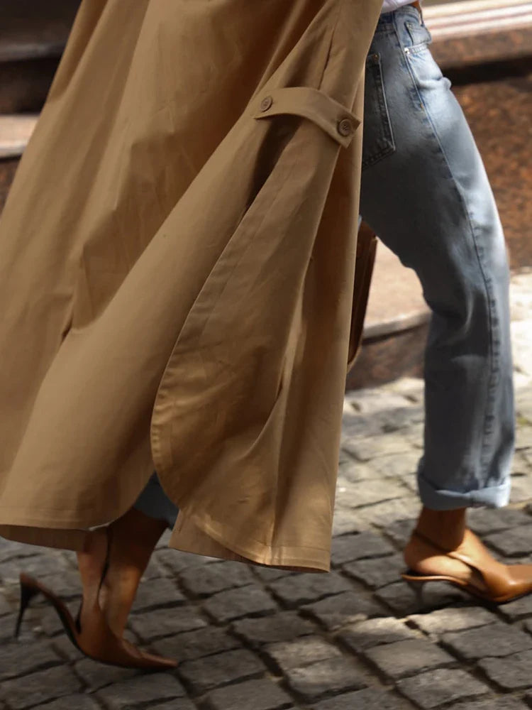 Damen Trenchcoat mit weiten Ärmeln und Manschetten