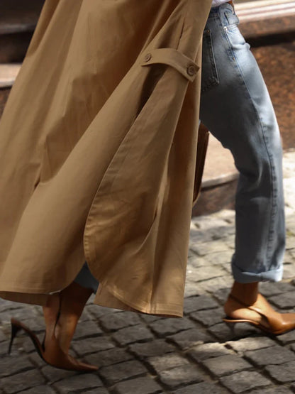 Damen Trenchcoat mit weiten Ärmeln und Manschetten