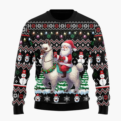 Unisex Weihnachts-Pullover "Cooles Lama" – Festlicher Strickpulli für Damen & Herren