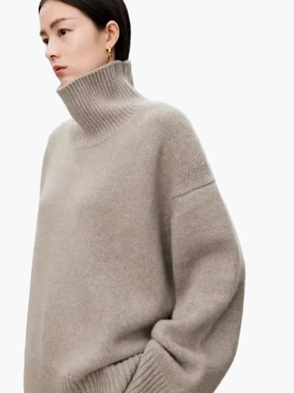 Damen Oversize Rollkragenpullover – Stilvoller Strick für Alltag und Büro