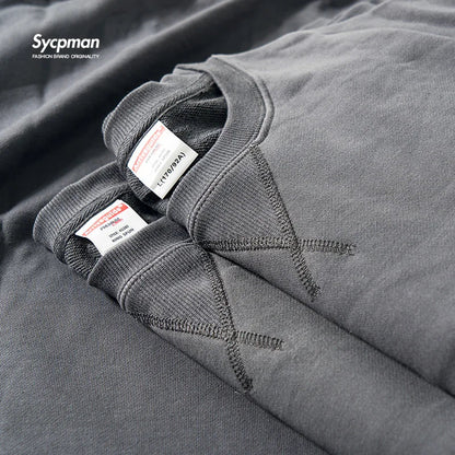 Unisex Langarm Sweatshirt Rundhals Grau meliert