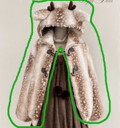 Hirsch Winterjacke Damen Teddyfell Gefleckt mit Kapuze