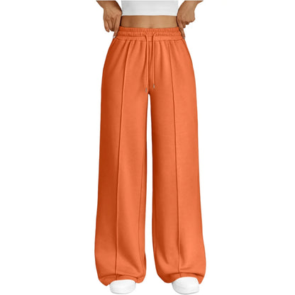 Damen Weite Hose mit Gummibund und Kordelzug – Bequeme Freizeithose