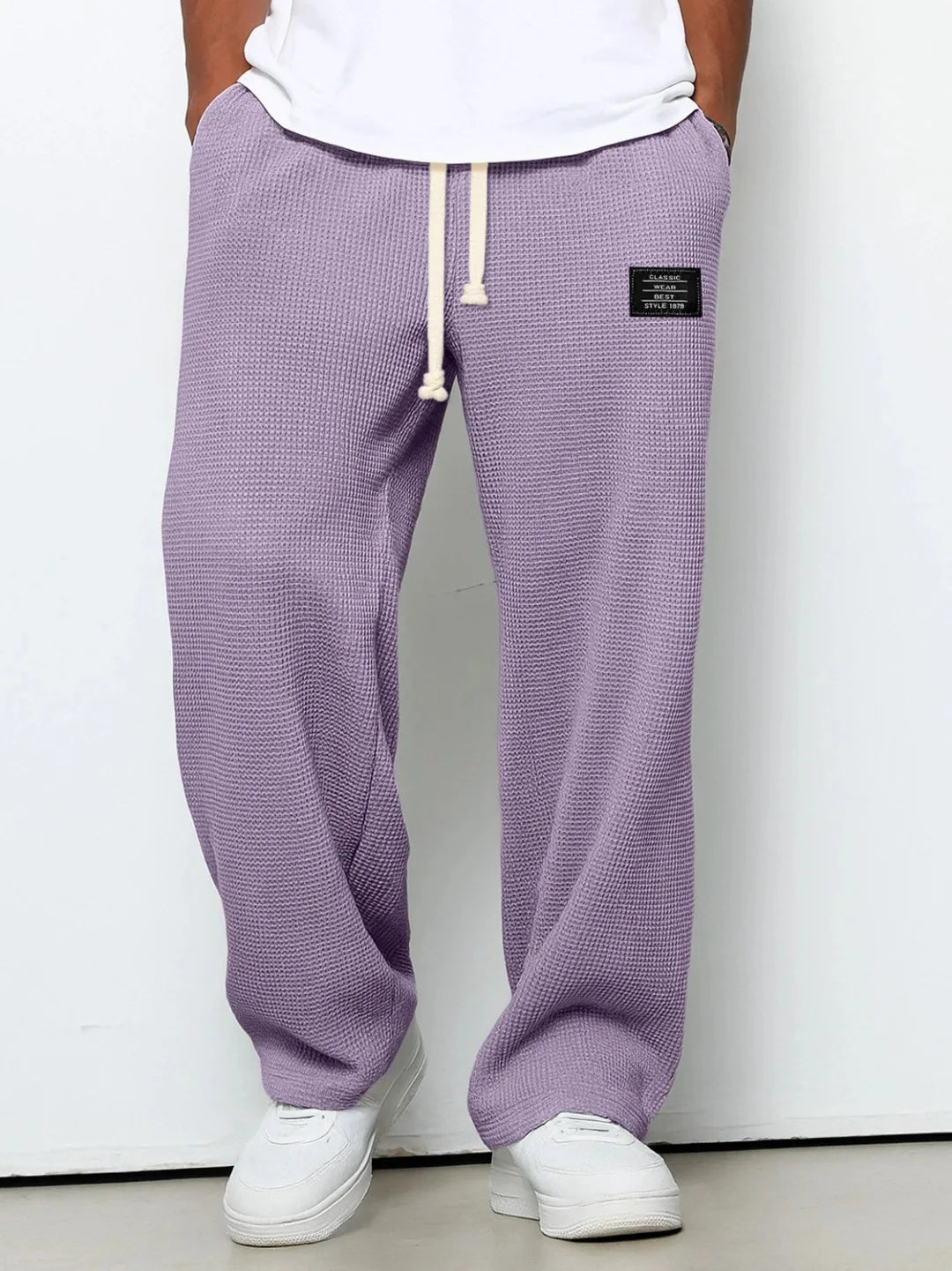 Unisex Freizeithose Waffel-Optik mit Kordelzug