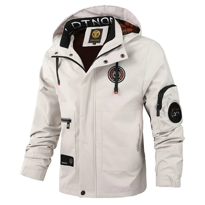 Herren Jacke mit Kapuze & Mehreren Taschen - Casual Windjacke