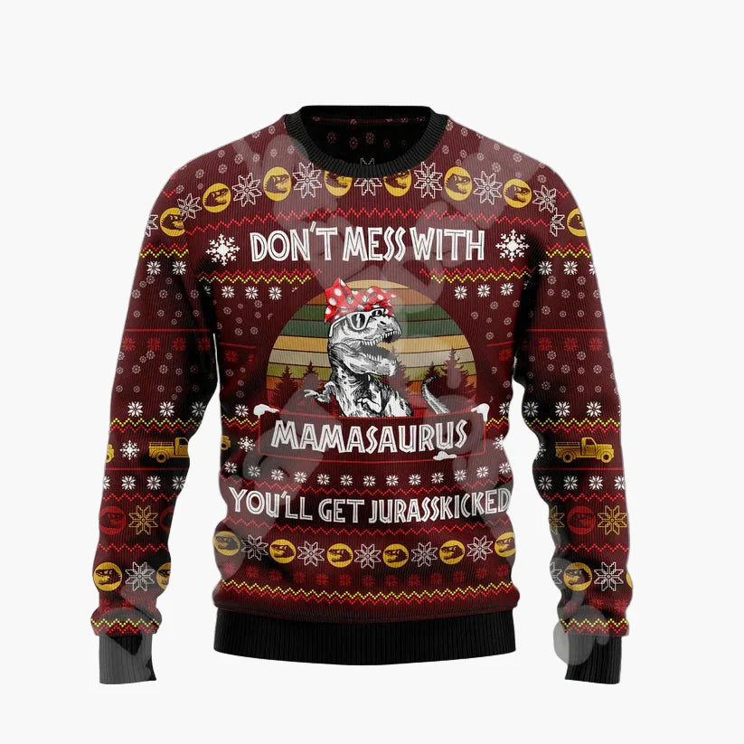 Herren Lustiger Weihnachts-Pullover mit Santa auf dem Schornstein – Ugly Christmas Sweater für Weihnachten & Party