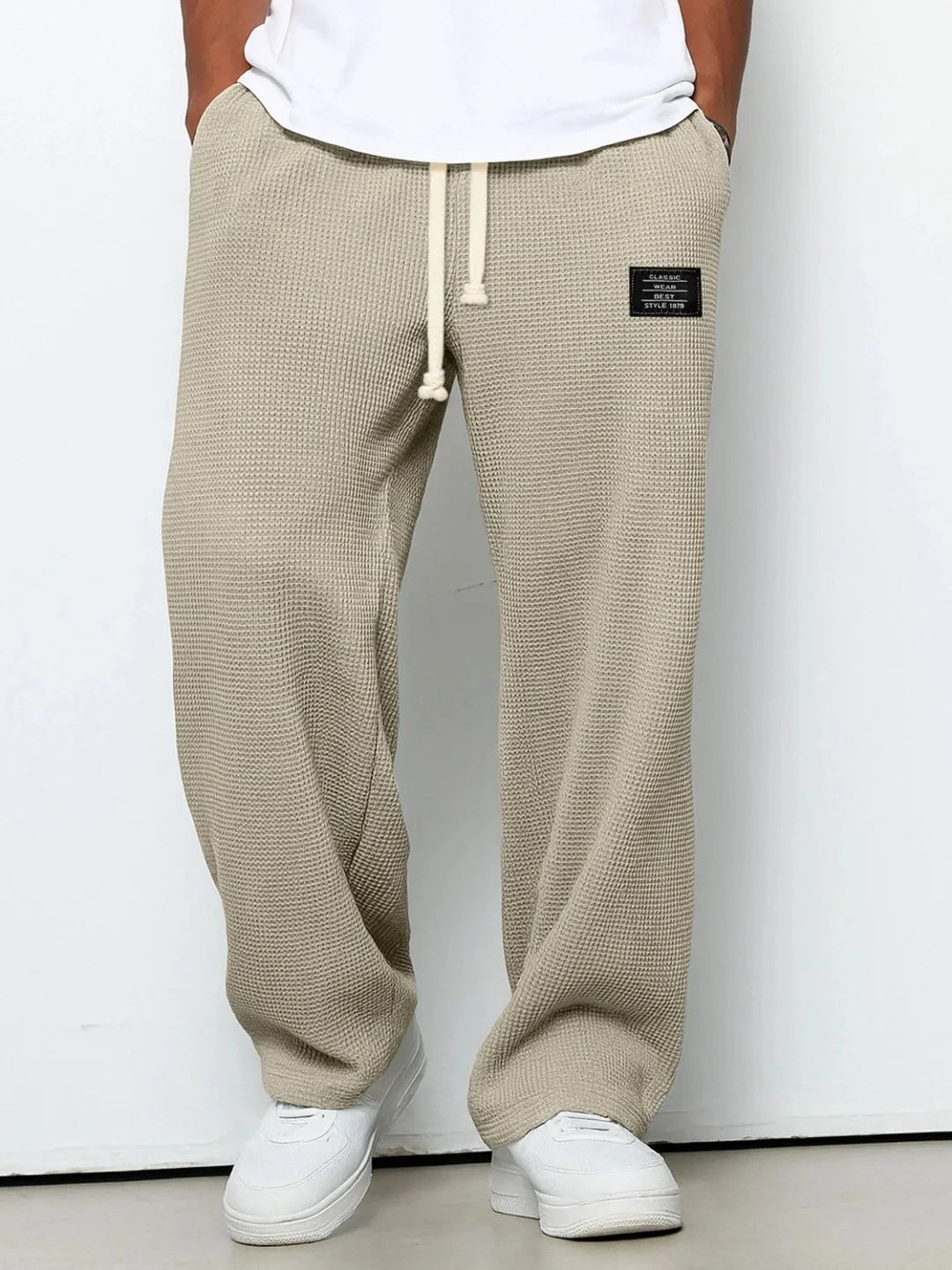 Unisex Freizeithose Waffel-Optik mit Kordelzug
