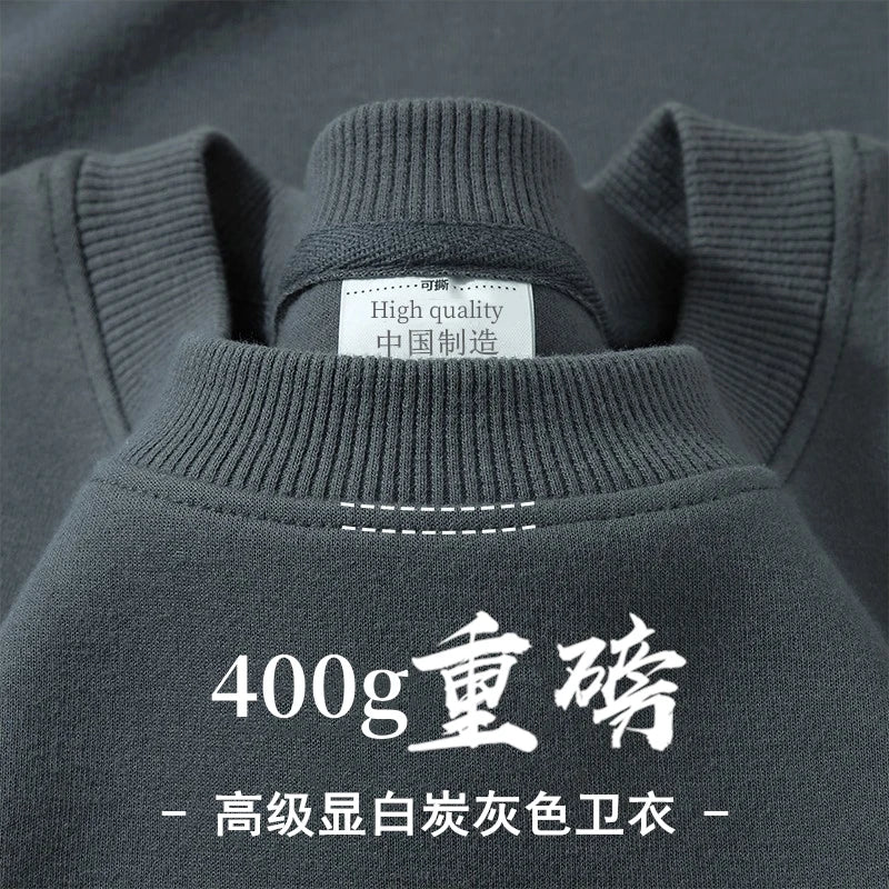 Unisex Langarm Sweatshirt Pullover mit Rundhalsausschnitt warm gefüttert