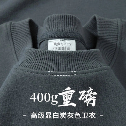 Unisex Langarm Sweatshirt Pullover mit Rundhalsausschnitt warm gefüttert