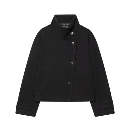 Damen Kurzjacke mit Stehkragen und weiten Ärmeln, lockere Passform