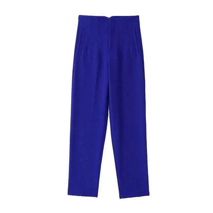 Damen High-Waist Hose Business Elegant Knöchellang