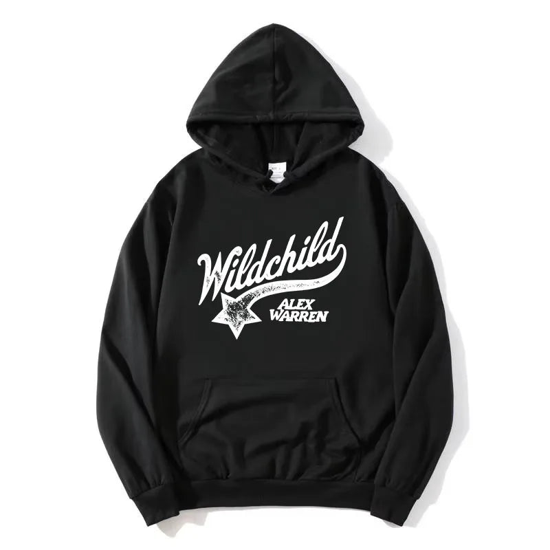 Hoodie mit Kordelzug und Kängurutasche – “Wildchild” Print vorne