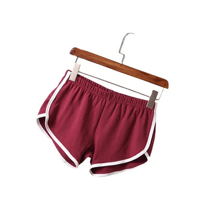 Damen Sportshorts Kurzhose mit elastischem Bund & Kontraststreifen