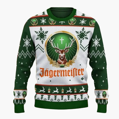 Herren Jägermeister Ugly Christmas Sweater – Festlicher Pullover für Weihnachten & Winterpartys