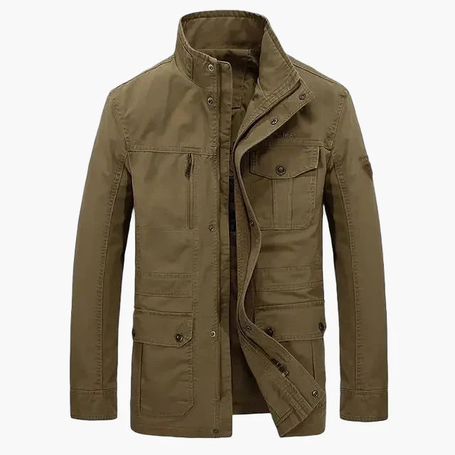 Herren Übergangsjacke im Outdoor-Stil mit Stehkragen und Mehrfachtaschen – Casual Freizeitjacke für Alltag und Reisen