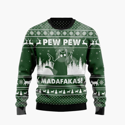 Herren Lustiger Weihnachts-Pullover mit Santa auf dem Schornstein – Ugly Christmas Sweater für Weihnachten & Party