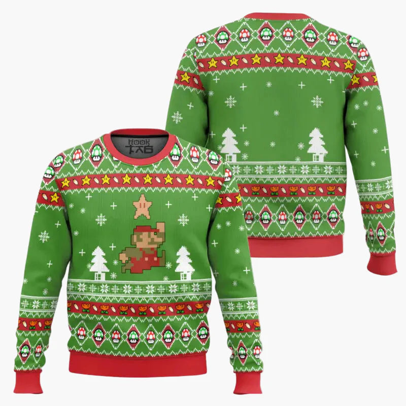 Unisex Retro Pixel Gaming Ugly Christmas Sweater – Pullover für Gamer und Weihnachtsfans