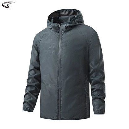Unisex Leichte Kapuzenjacke Windbreaker mit Reißverschluss